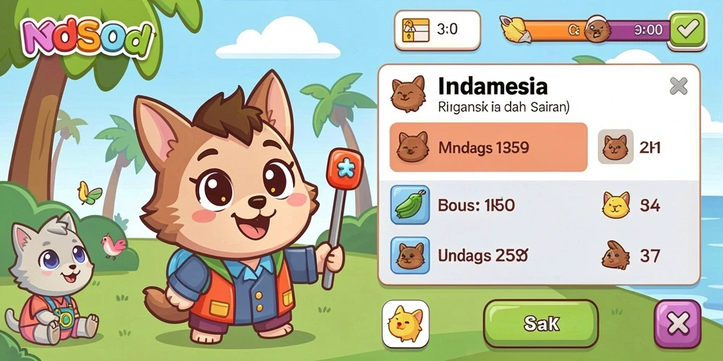 Screenshot menampilkan antarmuka permainan yang menarik.