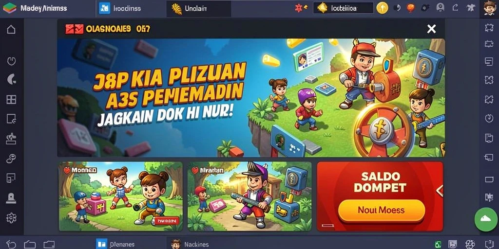 Screenshot menunjukkan beragam pilihan tema slot.